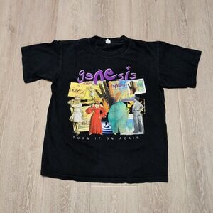Vintage Genesis Turn It On Again 2007 Tour T-Shirt Adult M Black Band Anvil